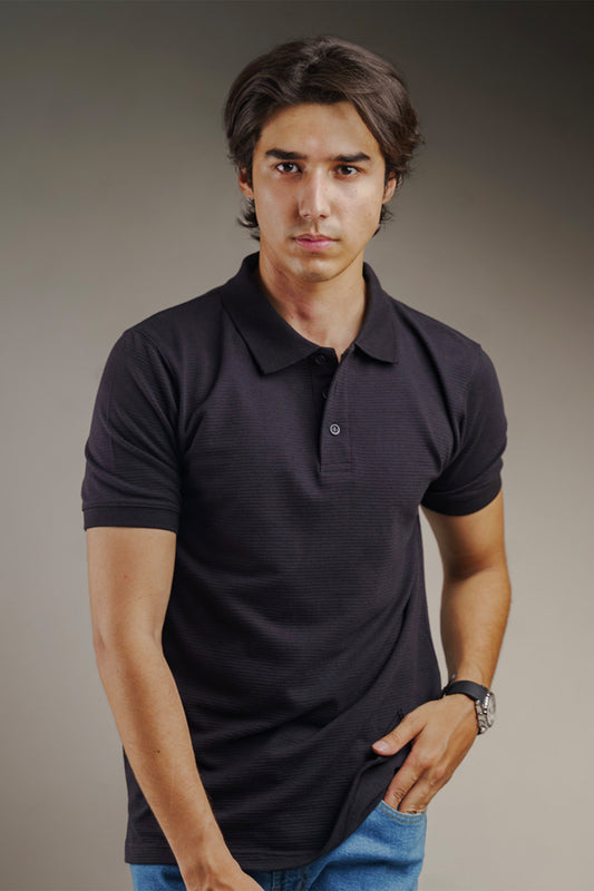 Textured Polo Black