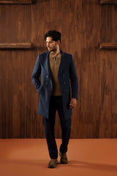 DOUBLE BREASTED PEACOAT BLUE