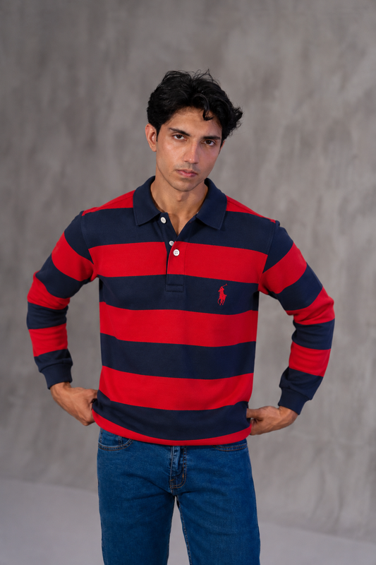 STRIPED RUGBY POLO