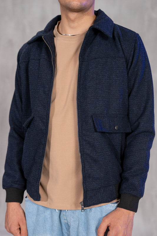 TEXTURED ZIP-UP JACKET