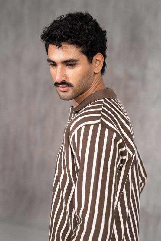 STRIPED POLO SWEAT