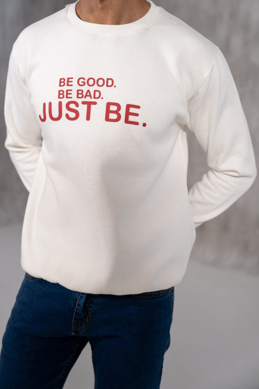 White Graphic Sweatshirt – Just Be