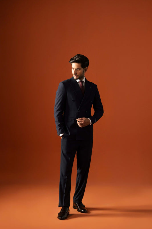 Blue Classic Double Breasted Suit