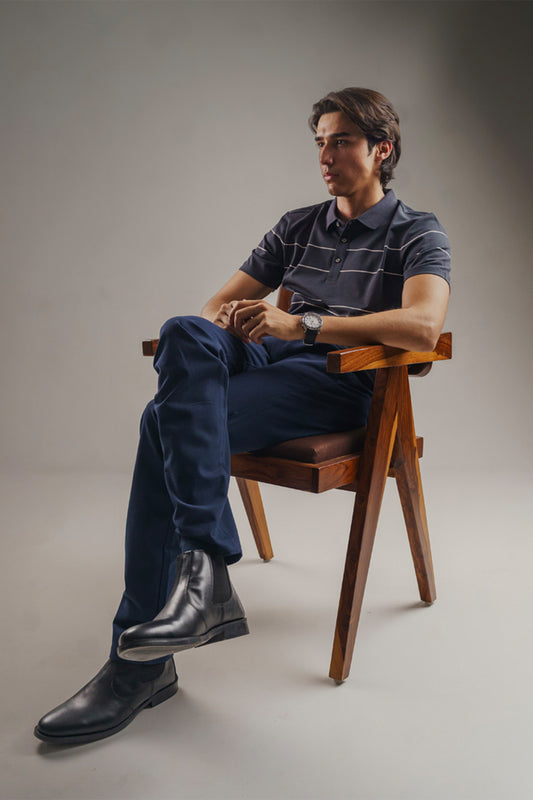 Grey Textured Polo 8913