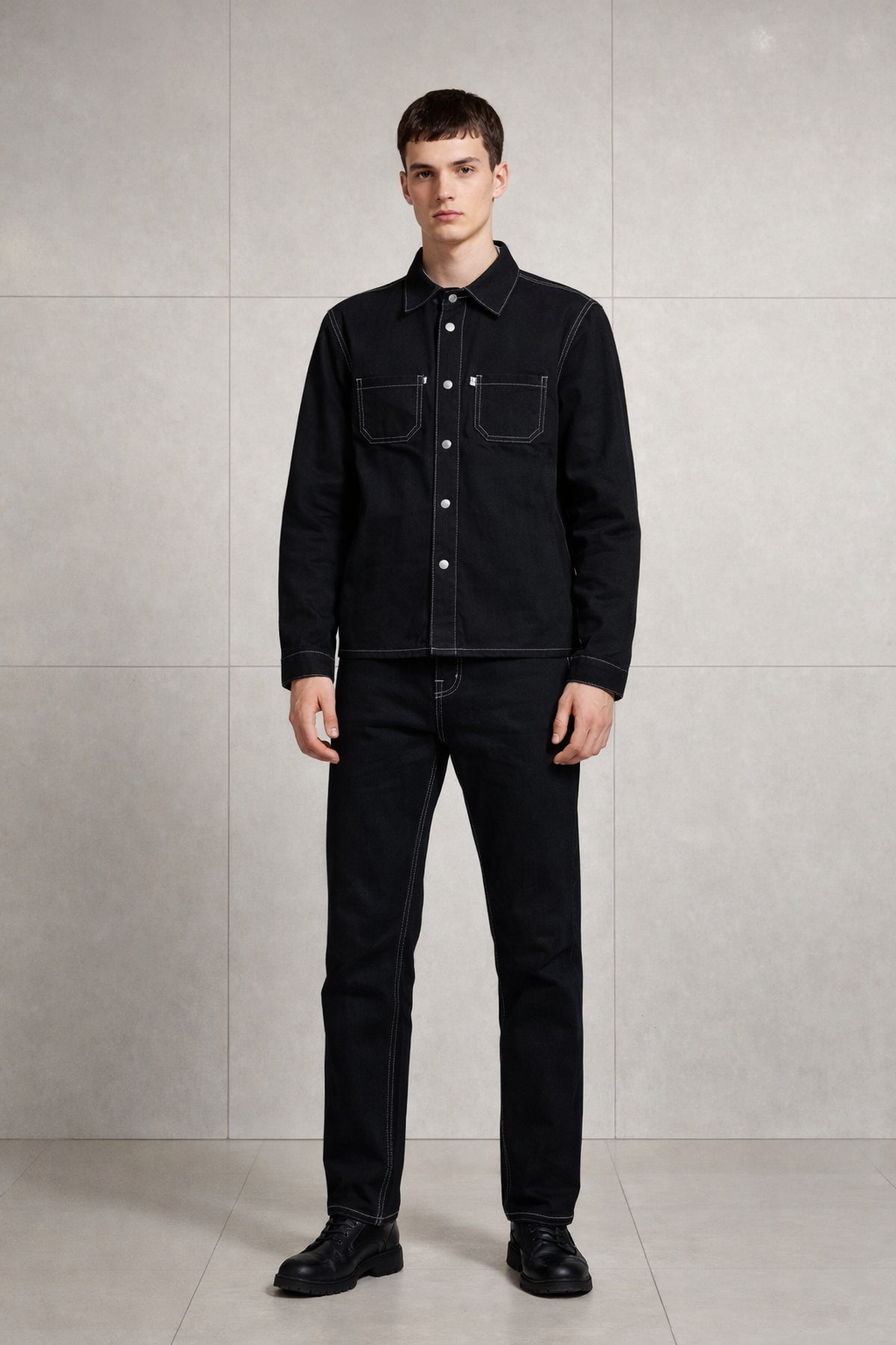 Denim Twin Set Black