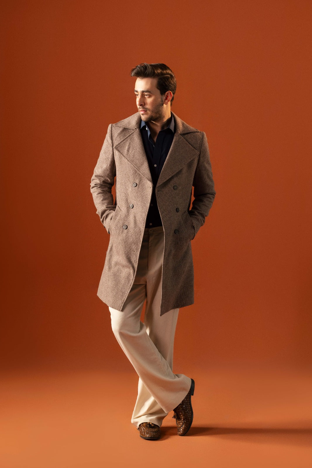 Classic Checkered Overcoat