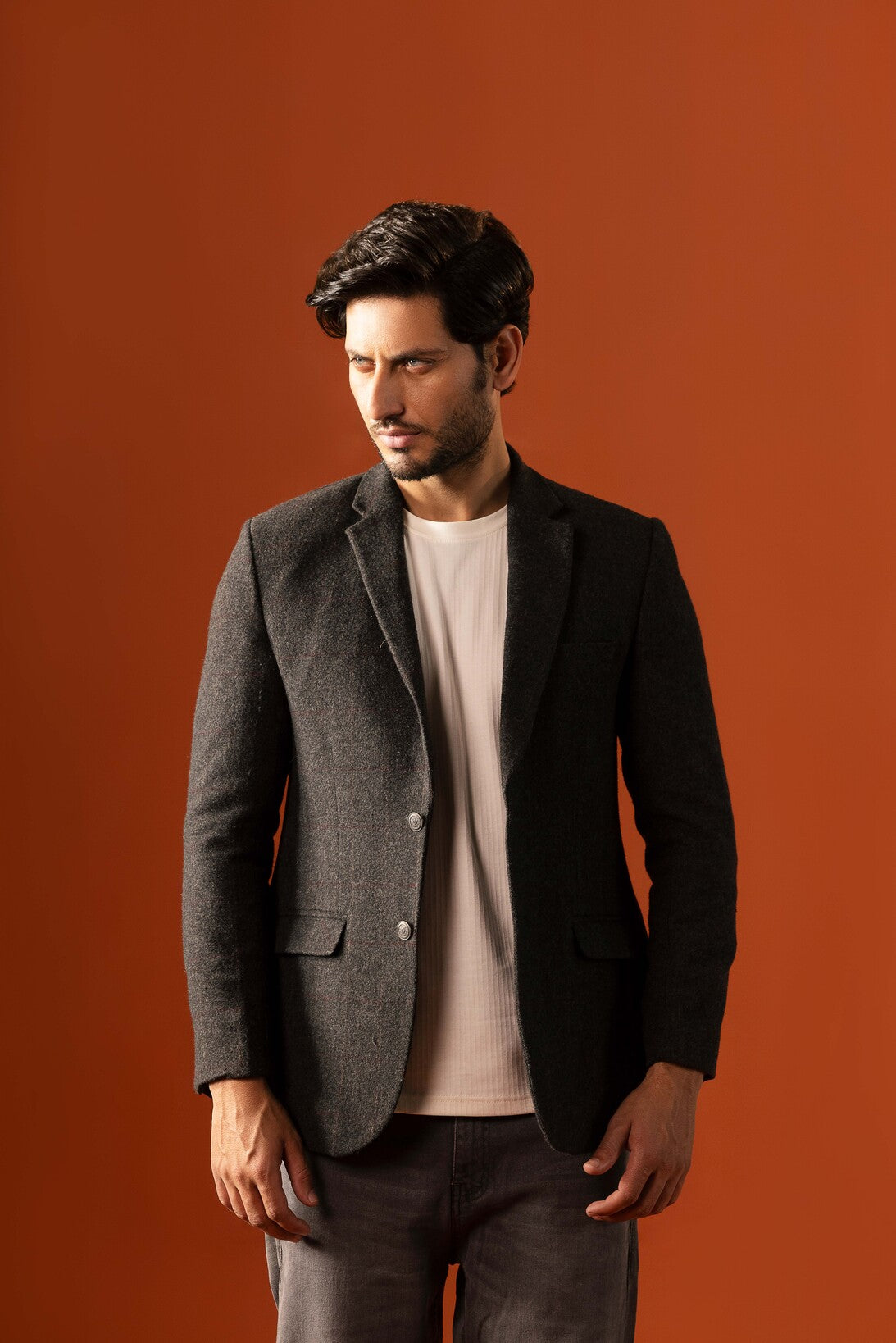 Black Checkered Tailored Smart Fit Blazer