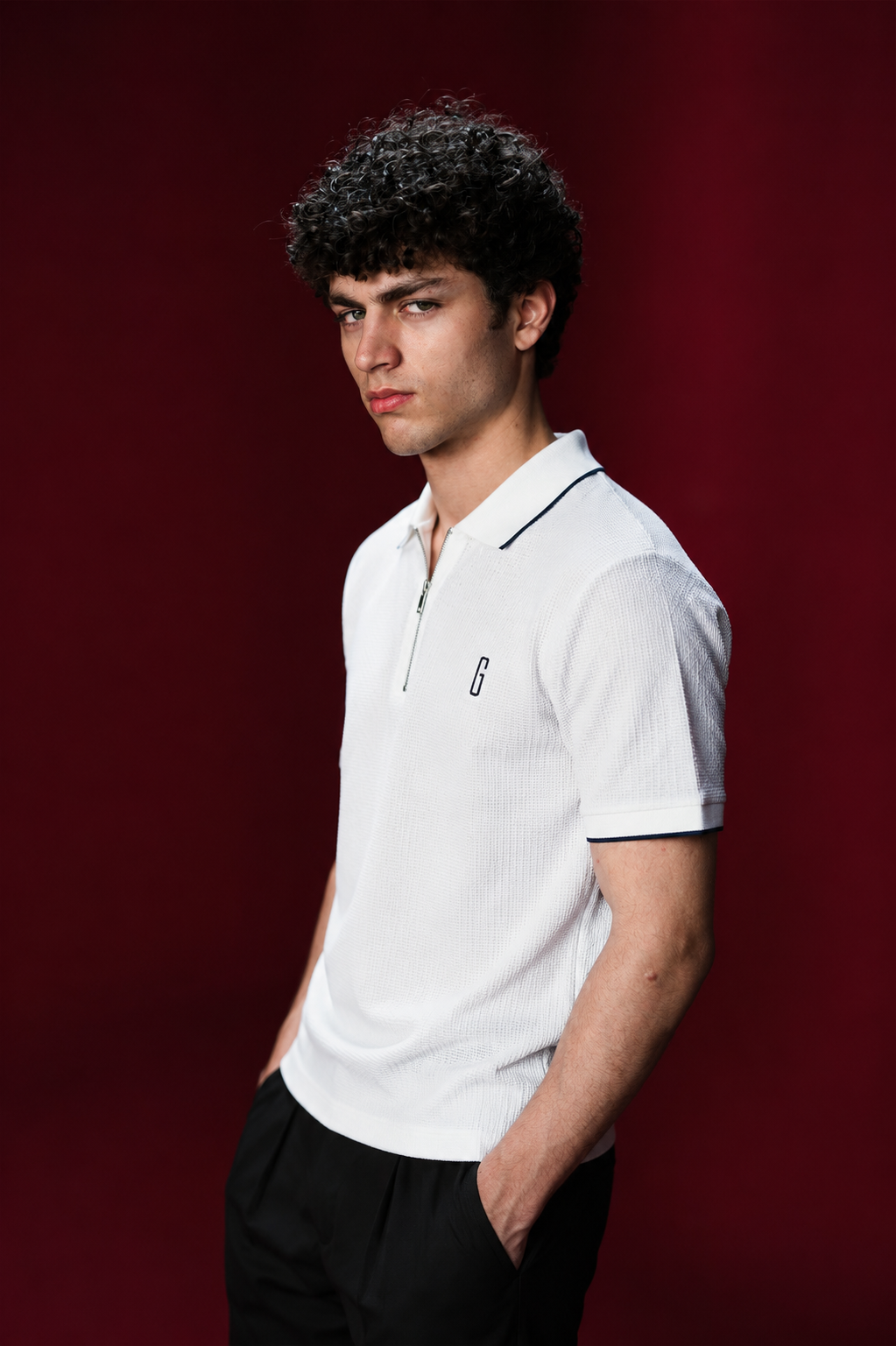QUATER ZIPPER POLO ( BL4 )