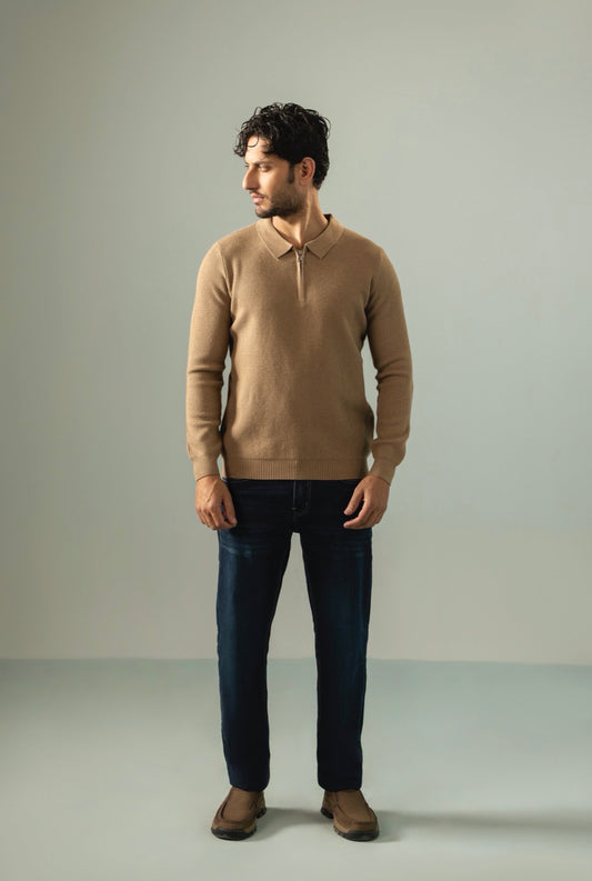 Knitted Polo Zipper