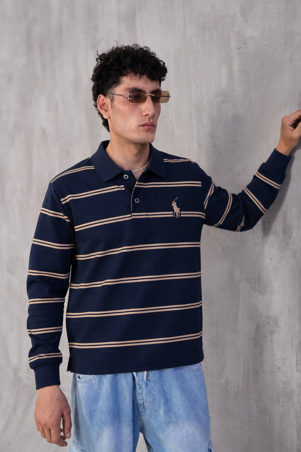 STRIPED RUGBY POLO