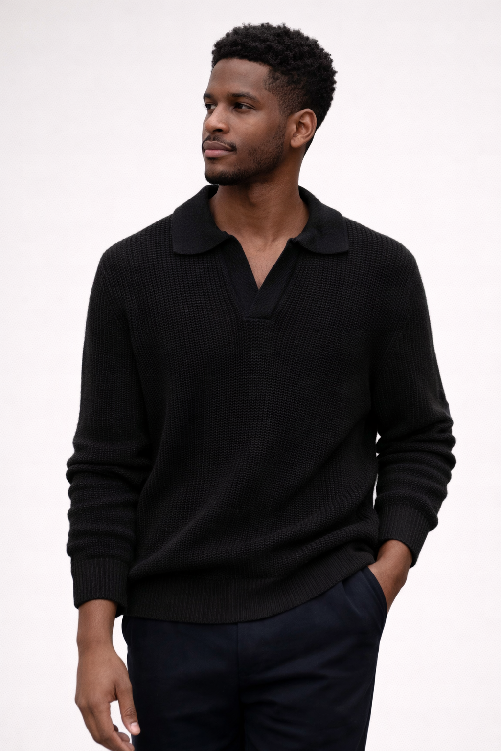Knitted Polo Black