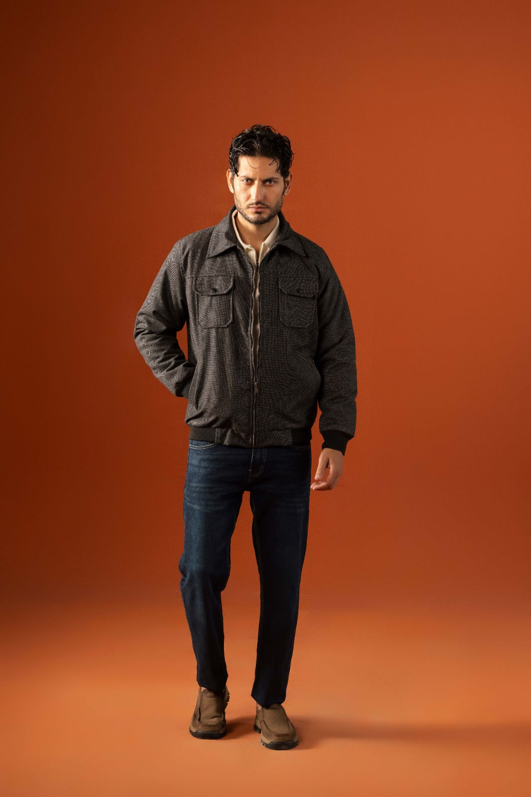 Zipper Wool Jacket