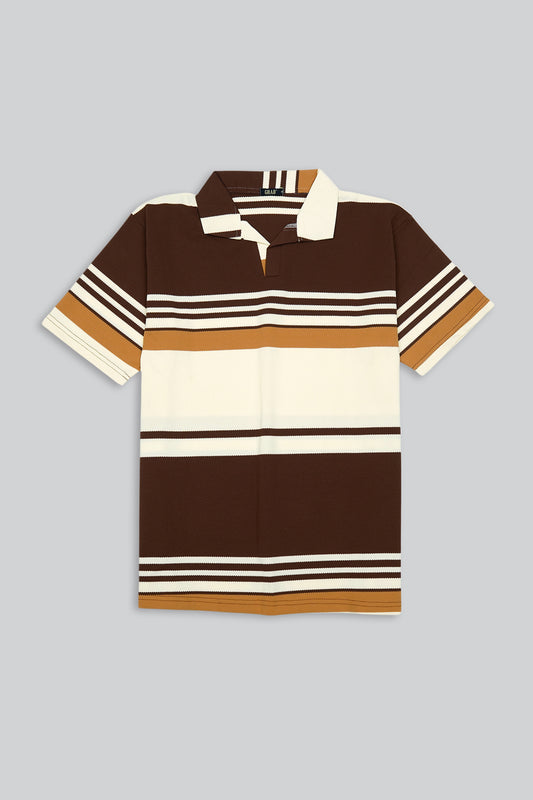 Textured Polo Shirt ( BL3 ) COFFEE