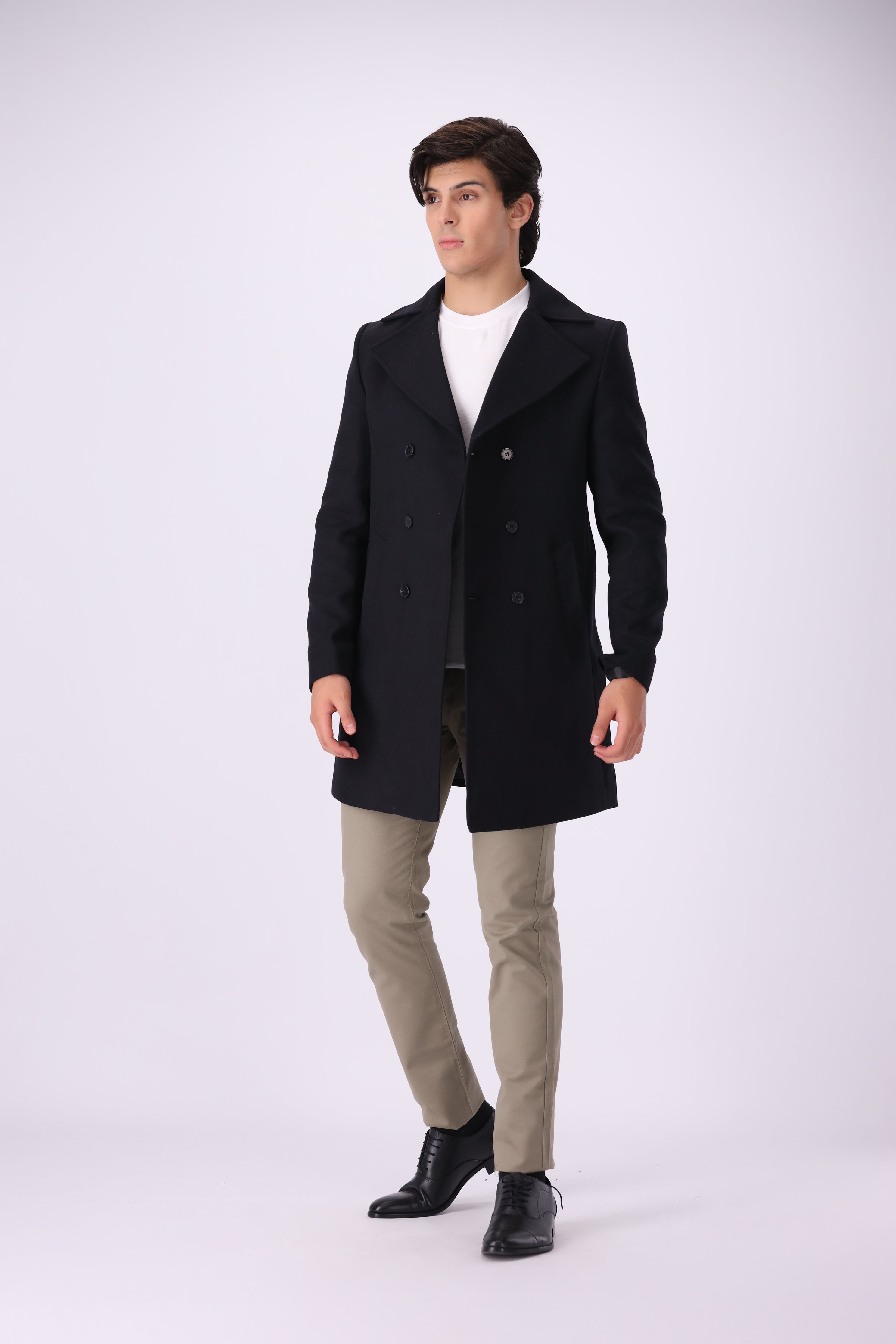 BLACK TWEED LONG COAT (BASIT-61)