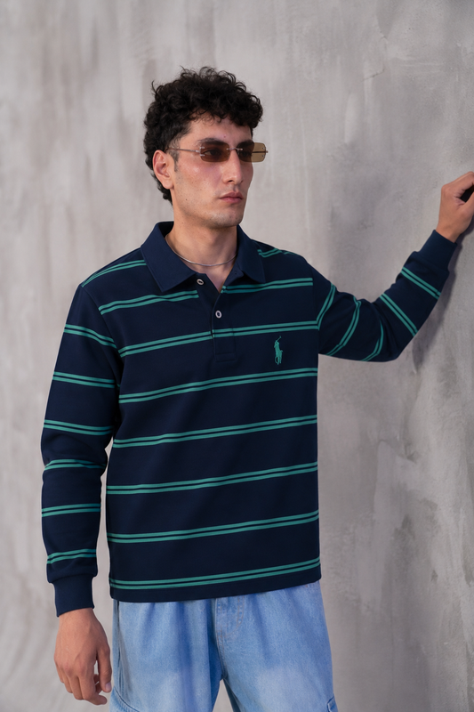STRIPED RUGBY POLO