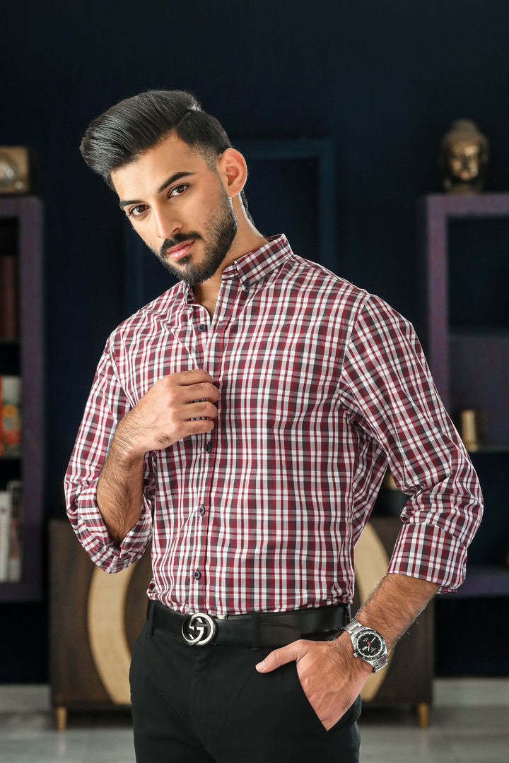 Maroon Casual Shirt BASIT-1