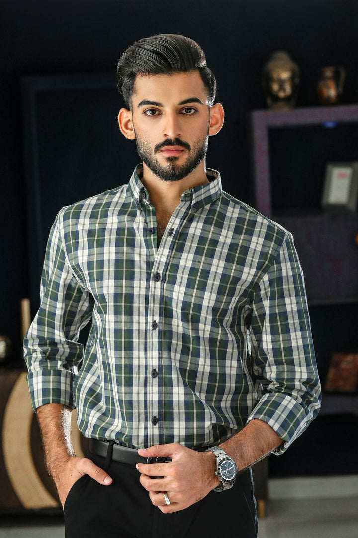 Green Casual Shirt  BASIT-27