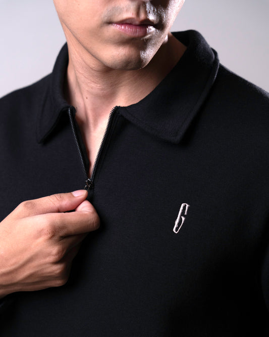 Pull Over Black Zipper