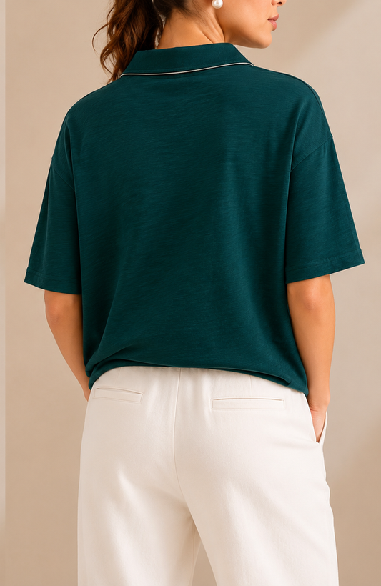 GREEN WAFFLE REVERE POLO (WOMEN)