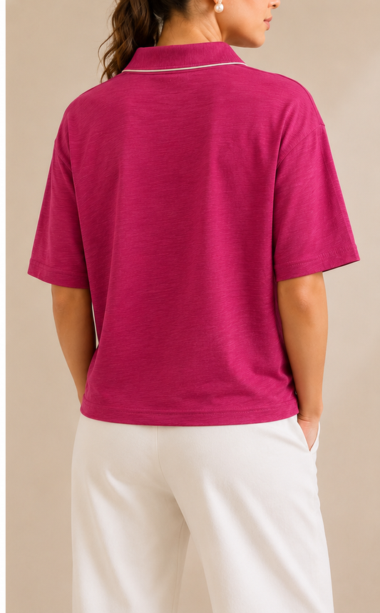 PINK WAFFLE REVERE POLO (WOMEN)
