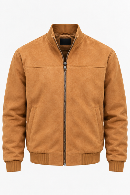 RUST FAUX SUEDE JACKET
