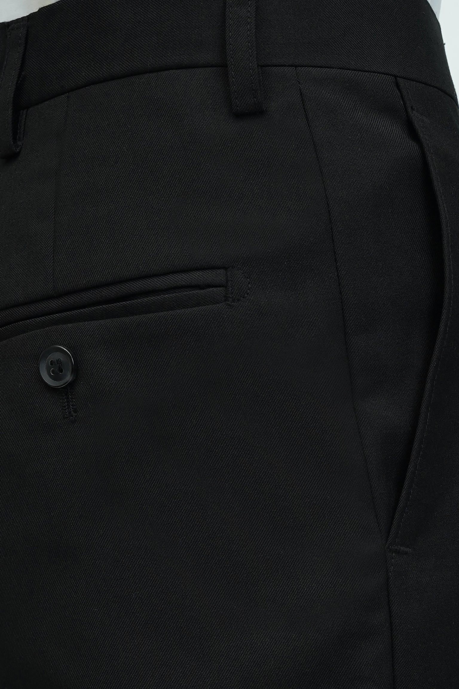 Black Plain Tailored Smart Fit Formal Trouser