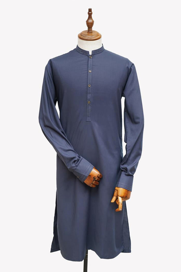 Men Shalwar Kameez Stitched-4557W-Navy