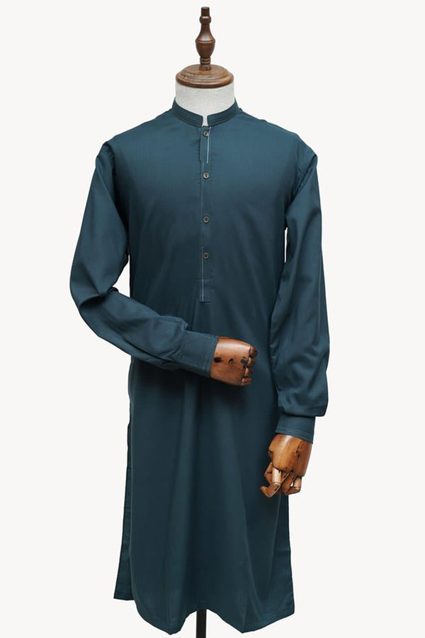 Men Shalwar Kameez Stitched-4556W-B-D-Green