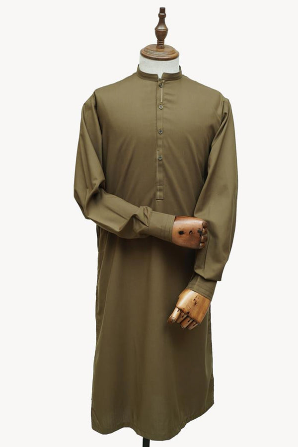 Men Shalwar Kameez Stitched-4556W-B-Mehndi