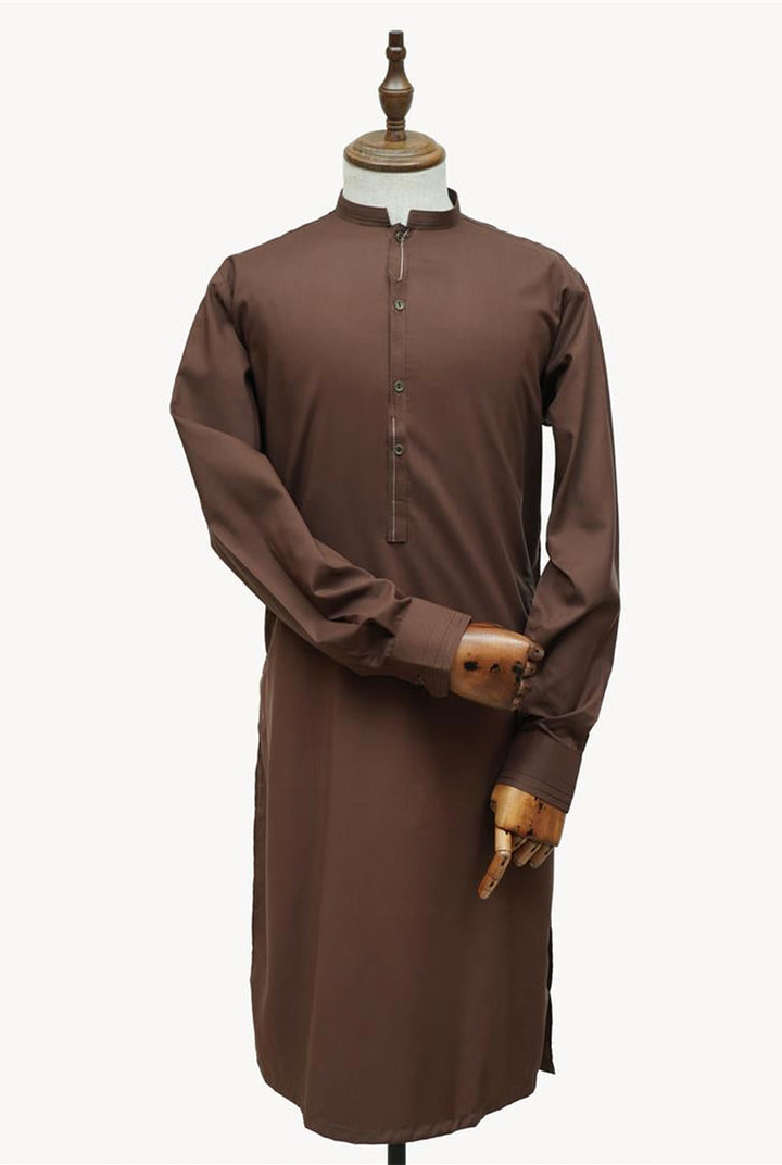 Men Shalwar Kameez Stitched-4556W-B	-D-Brown