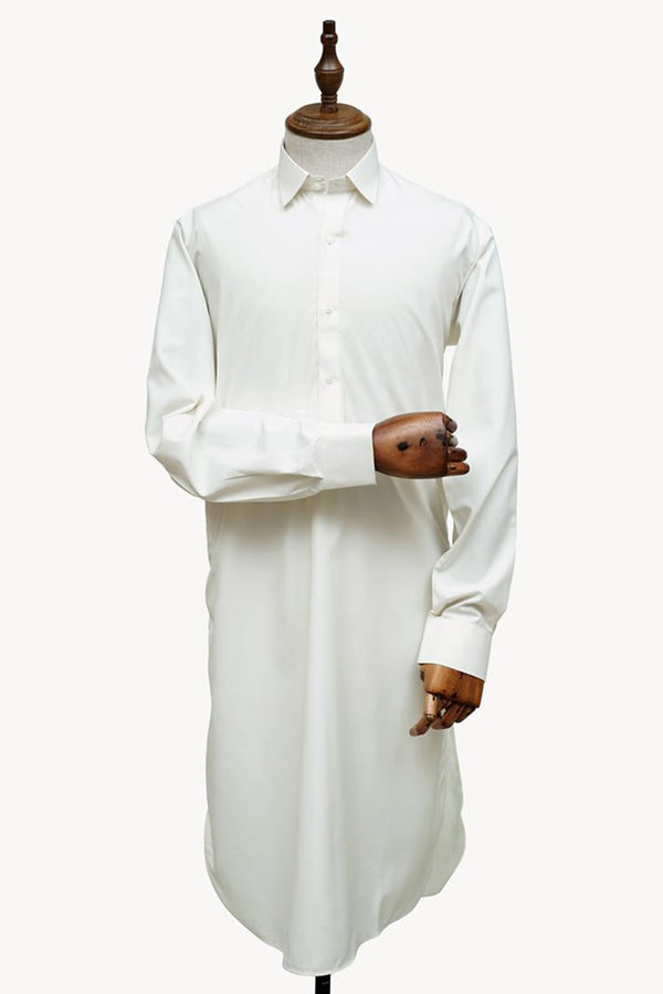 Men Shalwar Kameez Stitched-4271W-B-Off White