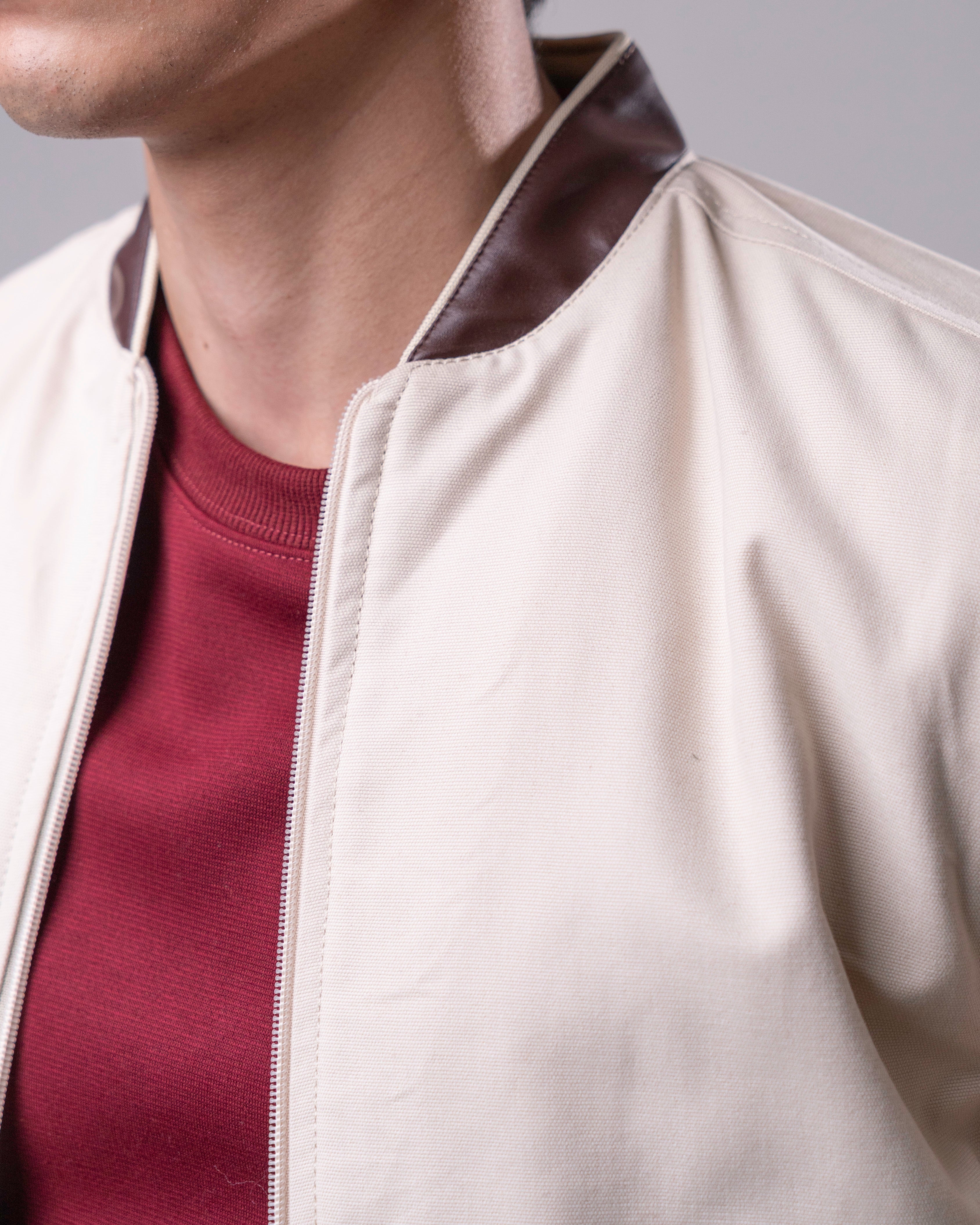 Cotton Regular Jacket Leather Collar