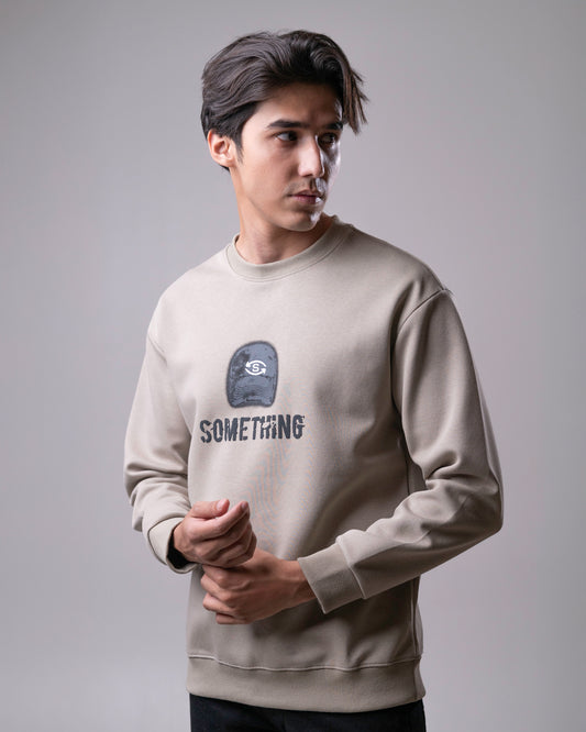 "Something" Embroidered Sweatshirt 3805