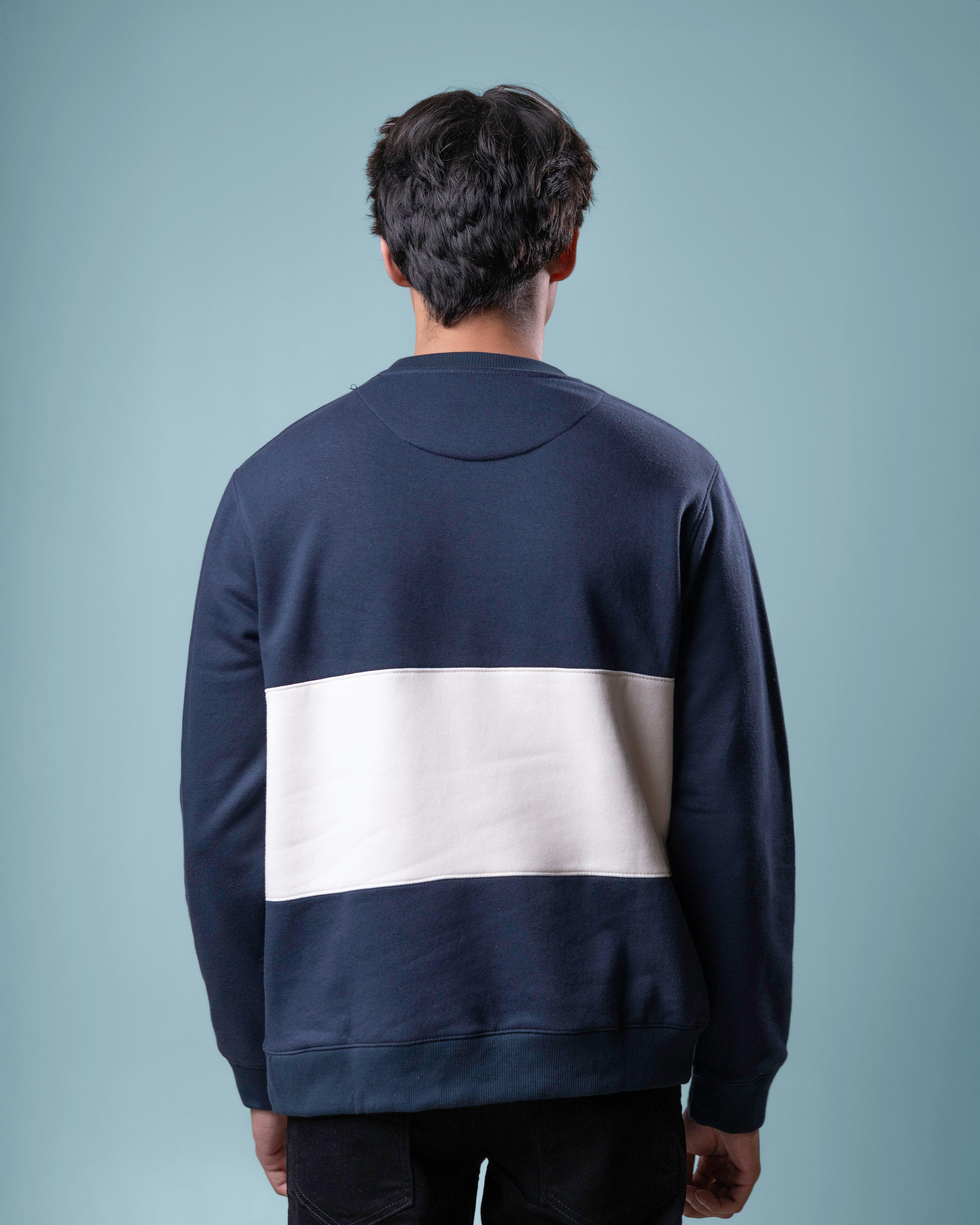 Men's Striped Sweatshirt Navy
