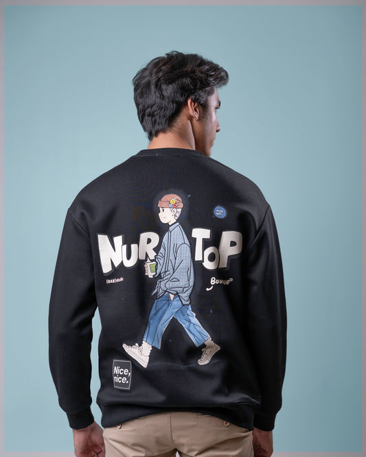 "Nurtop" Black Sweatshirt