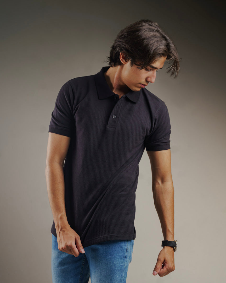 Textured Polo Black