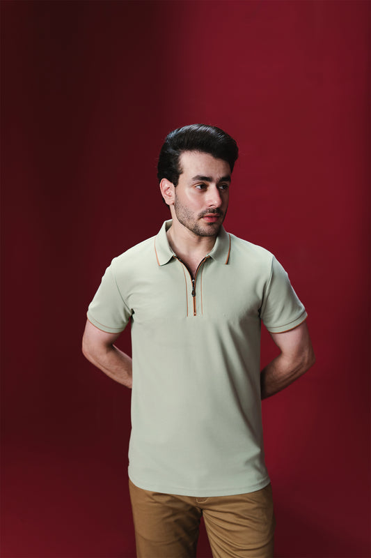 RELAXED POLO ZIPPER
