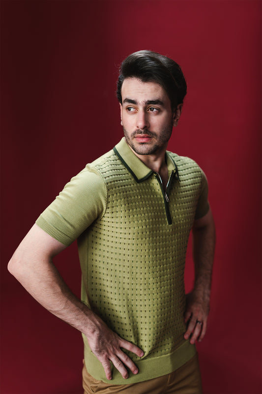 RELAXED POLO ZIPPER