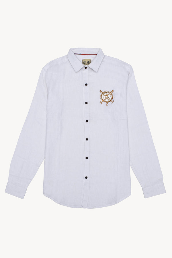 Grab White  Logo  Casual Shirt CT-1