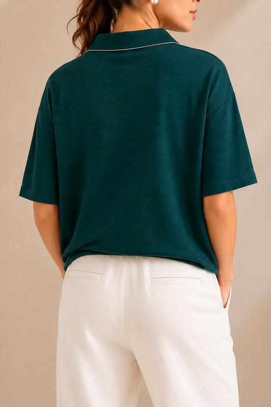 GREEN WAFFLE REVERE POLO (WOMEN)