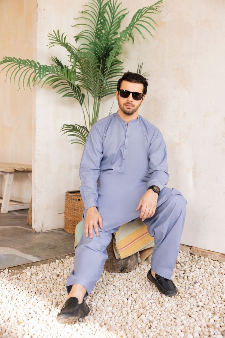 Men Shalwar Kameez Stitched-4156W-B