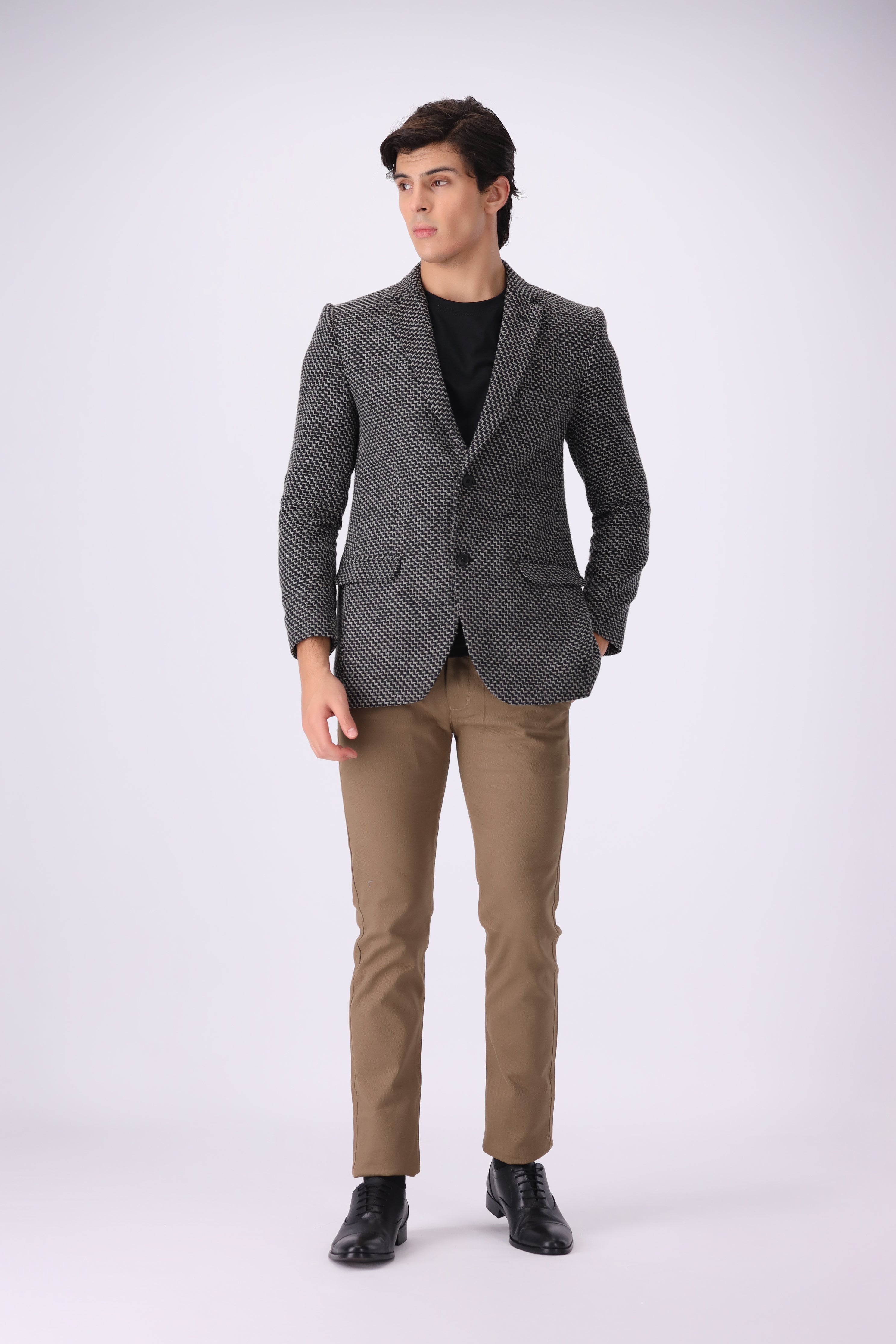 BLACK TWEED SELF COAT (MJ4)