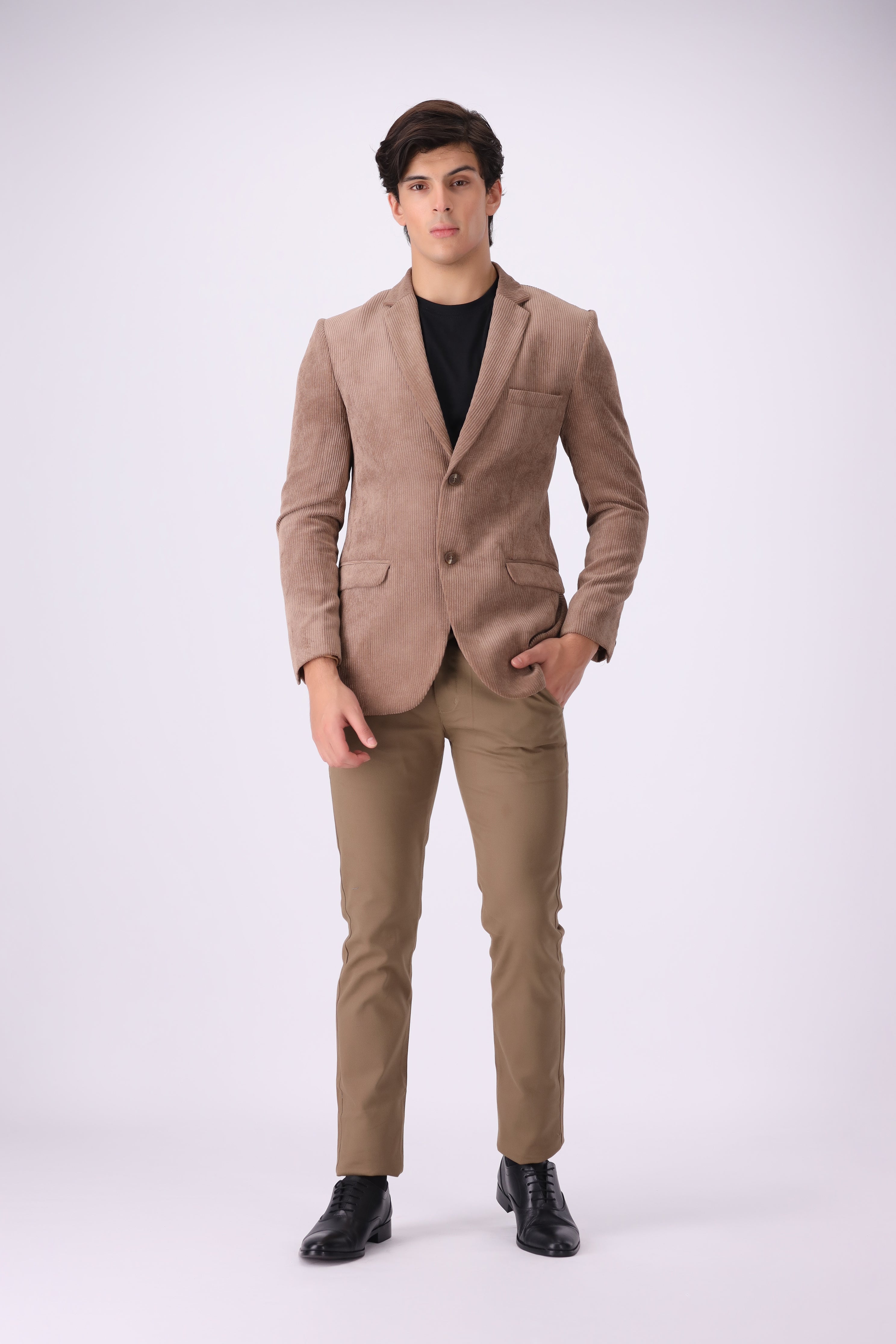 L-BROWN TWEED SELF COAT (MJ7)