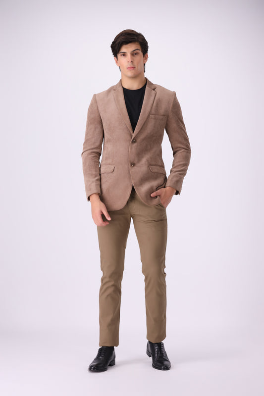 L-BROWN TWEED SELF COAT (MJ7)