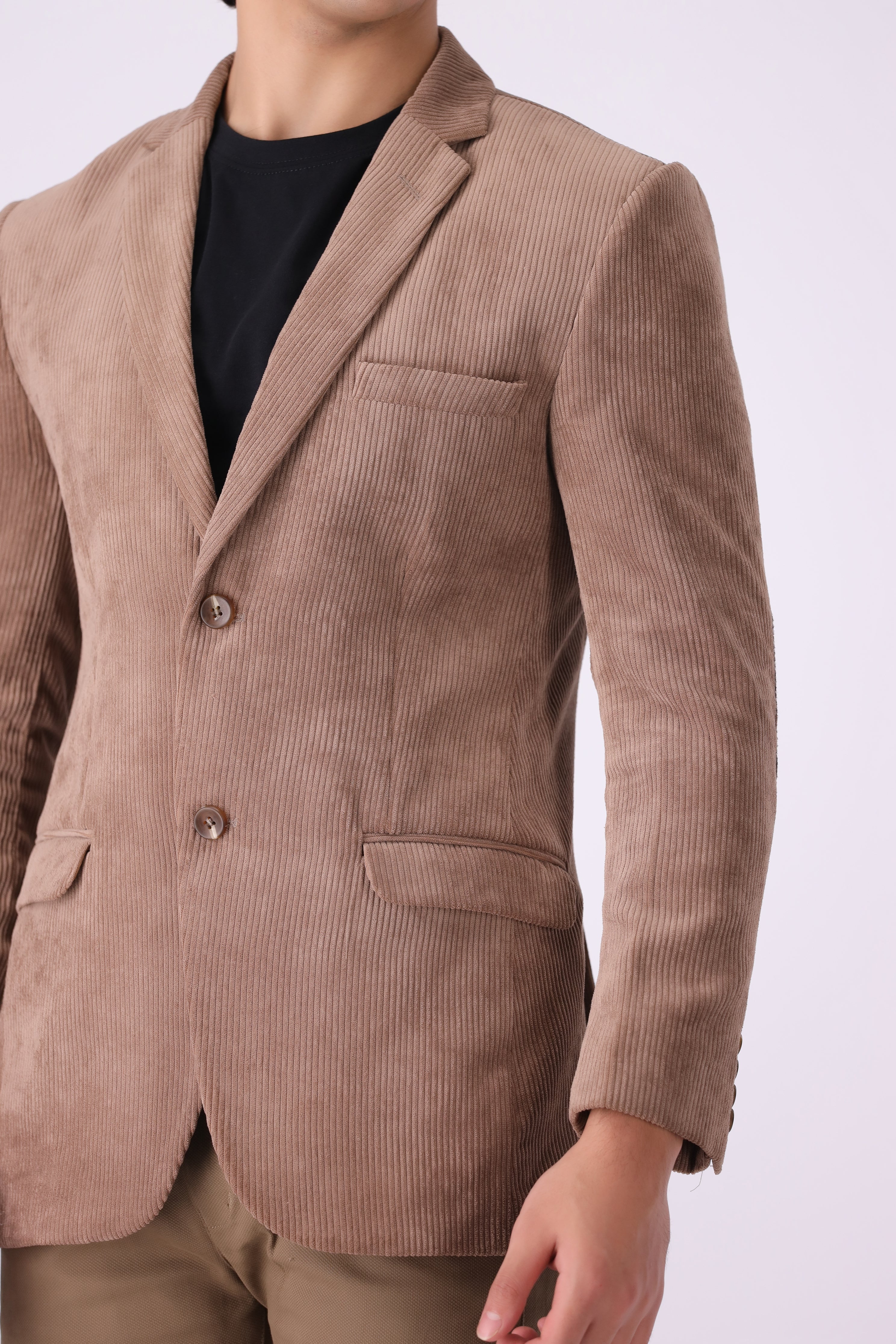 L-BROWN TWEED SELF COAT (MJ7)