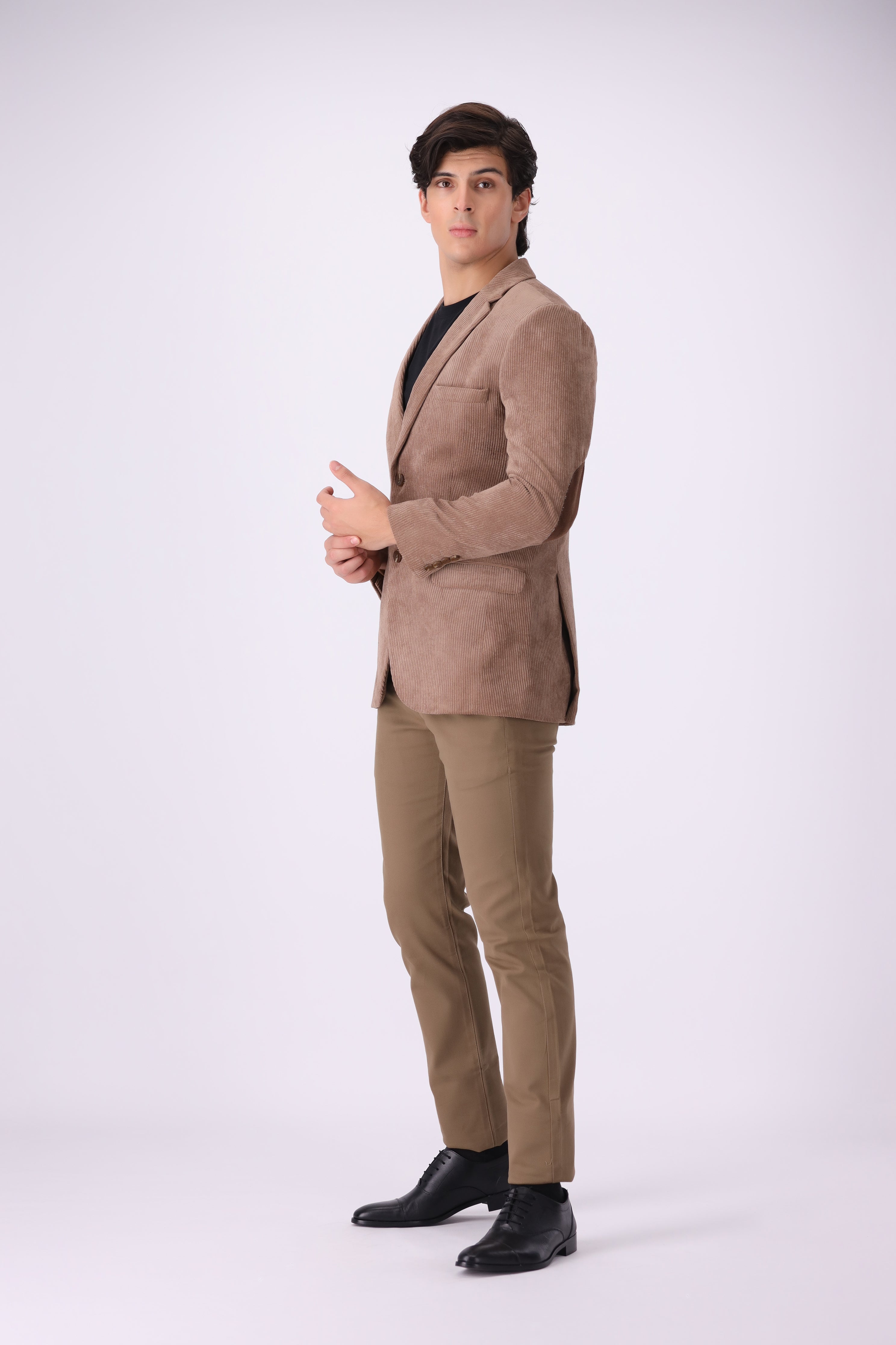 L-BROWN TWEED SELF COAT (MJ7)