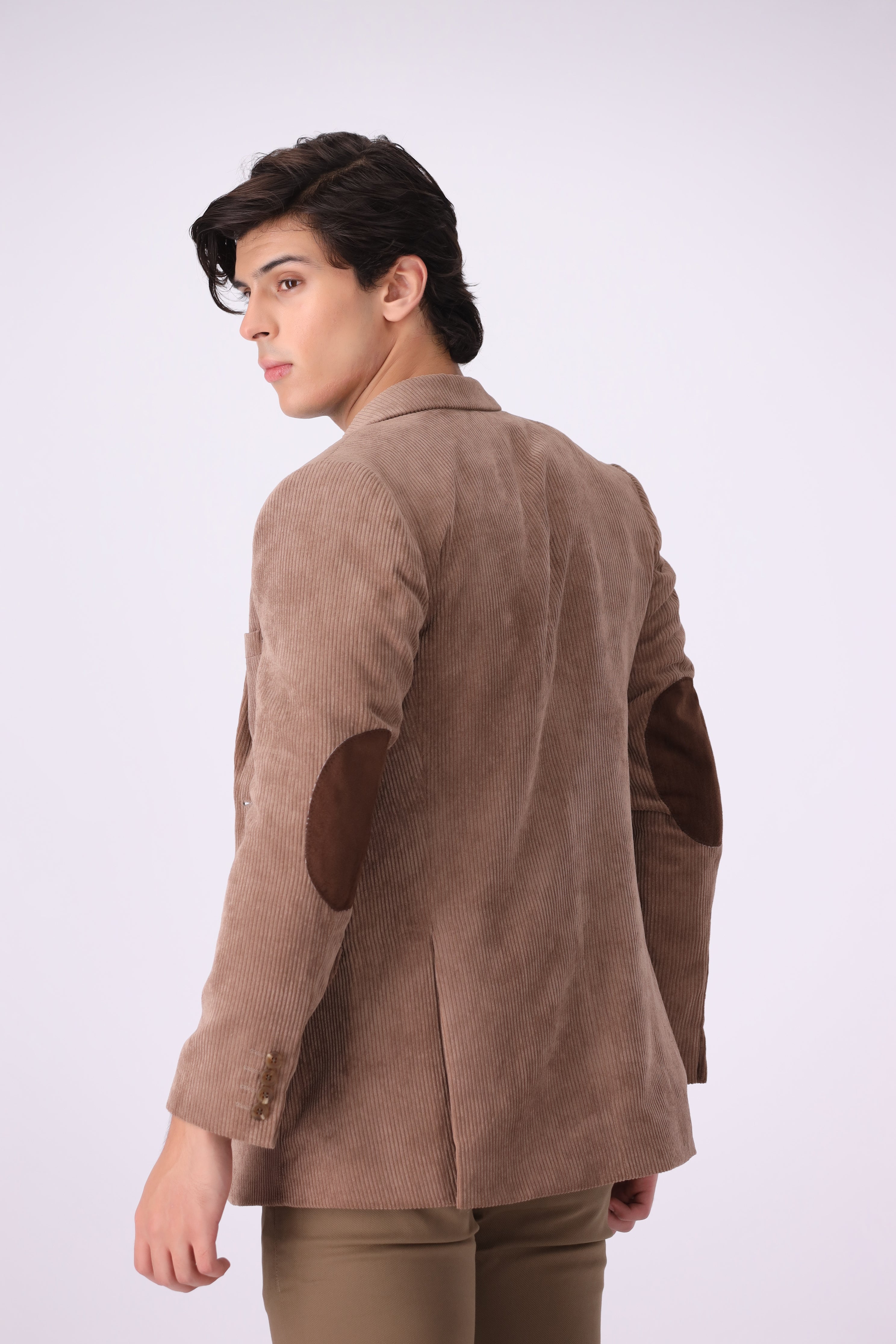 L-BROWN TWEED SELF COAT (MJ7)