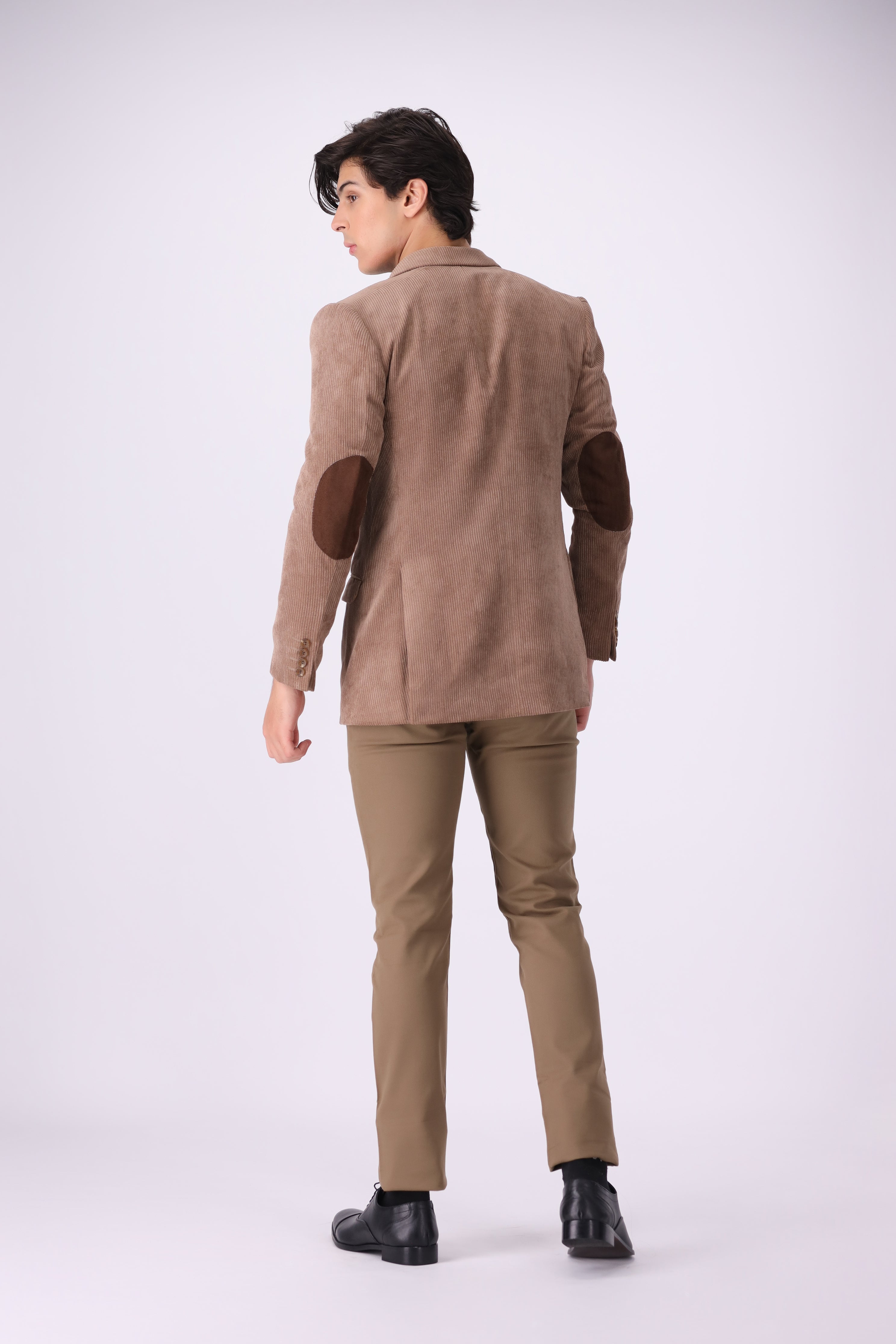 L-BROWN TWEED SELF COAT (MJ7)