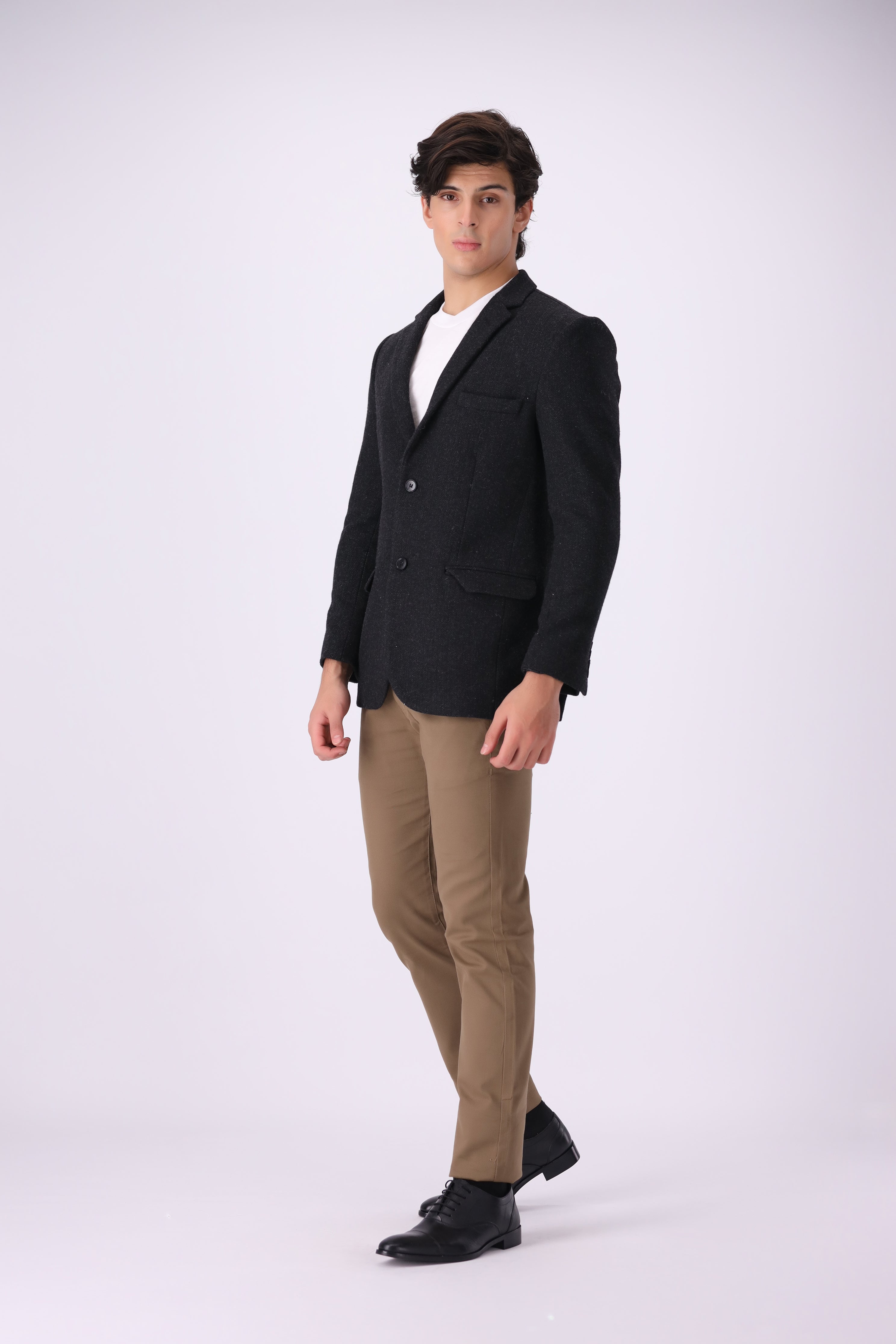 BLACK TWEED SELF COAT (MJ8)