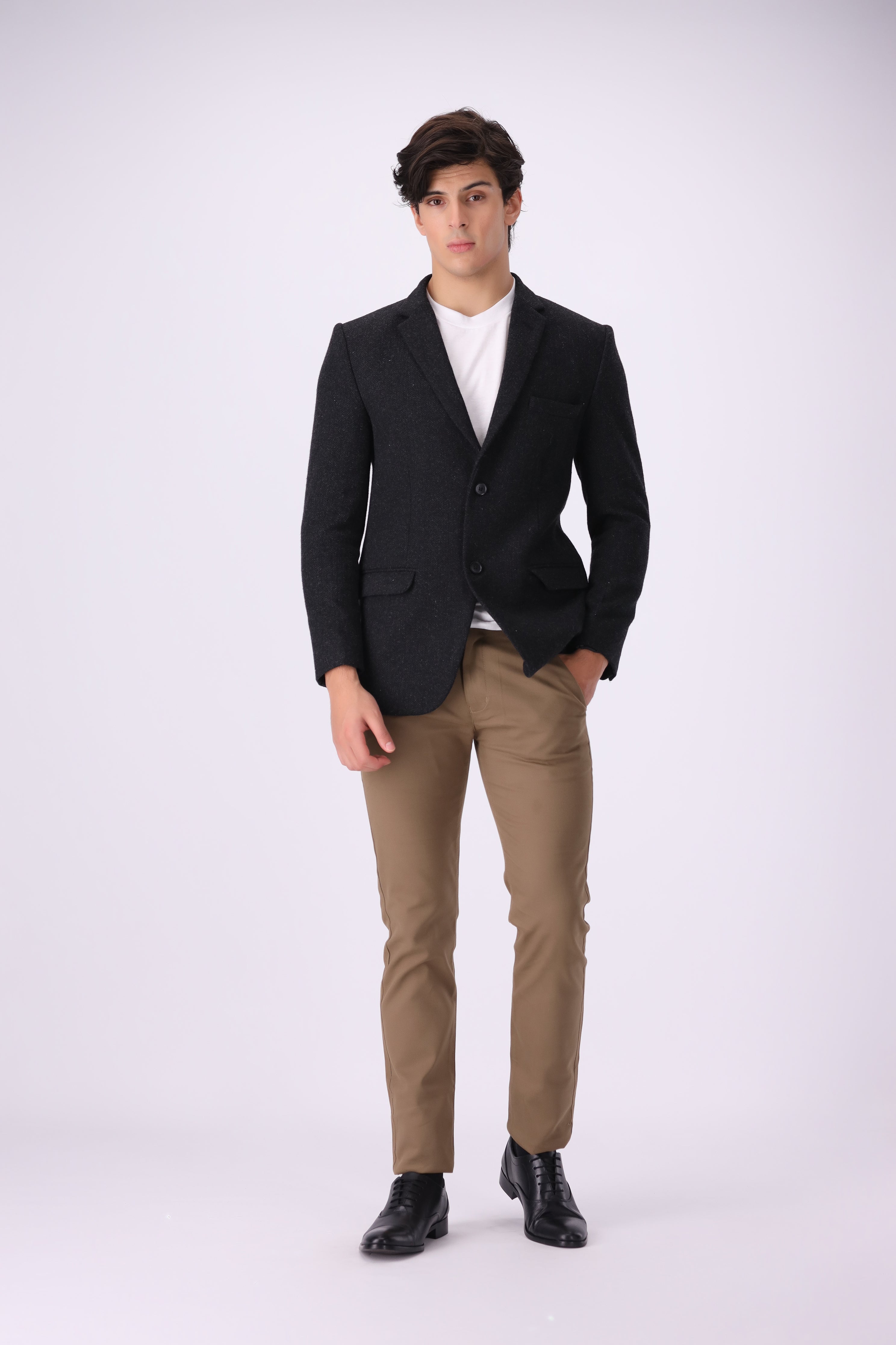 BLACK TWEED SELF COAT (MJ8)
